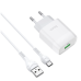 Зарядний пристрій з кабелем USB/Type-C 1 м HOCO C72Q Glorious 18 W білий
