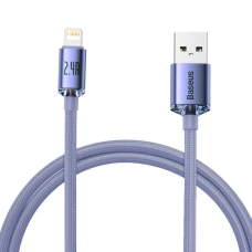 Кабель USB/Apple Lightning 1.2 м Baseus Crystal Shine 2.4 А фіолетовий