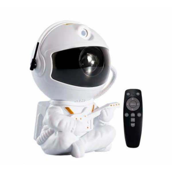Нічник-проектор Астронавт з гітарою MINI Farraray Обертання на 360 з пультом 12.5 см білий