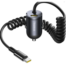 Автомобільний зарядний пристрій з кабелем Type-C/Type-C Baseus Tiny Star 30 W чорний