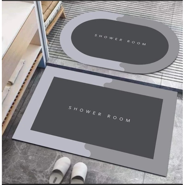 / Суперпоглинаючий килимок для ванної, поліестер,  50*80 см, сірий