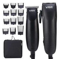 Машинки для стрижки волосся 2 шт VGR V-023 12 насадок чорний