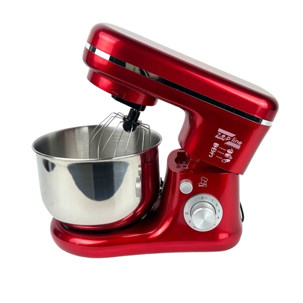 Міксер-тістоміс стаціонарний з чашею Zepline ZP-9832 планетарне обертання 3500 Вт 10 швидкостей червоний