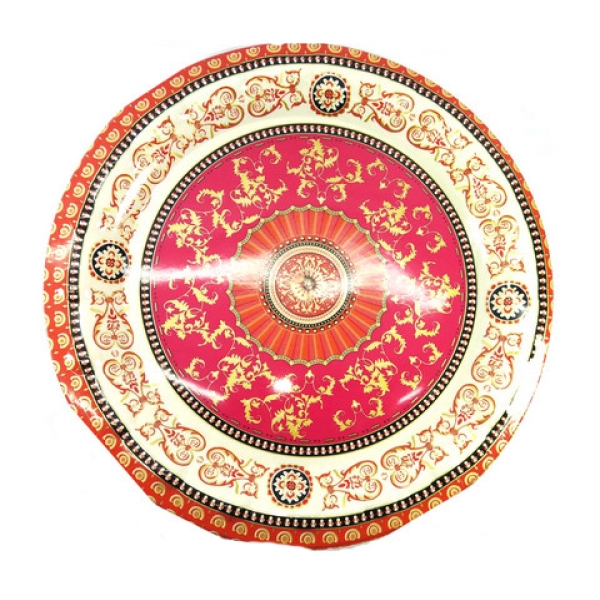 / Піднос круглий пластиковий діаметром 34.5см, червоний