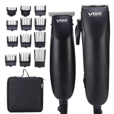 Машинки для стрижки волосся 2 шт VGR V-023 12 насадок чорний