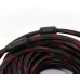 Кабель HDMI-HDMI 15 м чорний з червоним