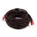 Кабель HDMI-HDMI 15 м чорний з червоним