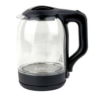 Електрочайник Delfa DK2650X скло 1.8 л чорний