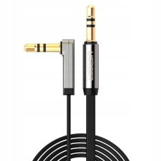Аудіокабель UGREEN AV119 3.5mm Male to 3.5mm Male Straight to angle flat Cable 1m (Black)(UGR-10597) new