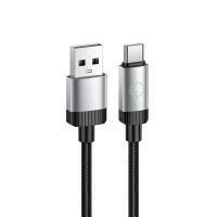 Кабель USB/Type-C 1 м HOCO X117 Star 3 A чорний зі сріблястим