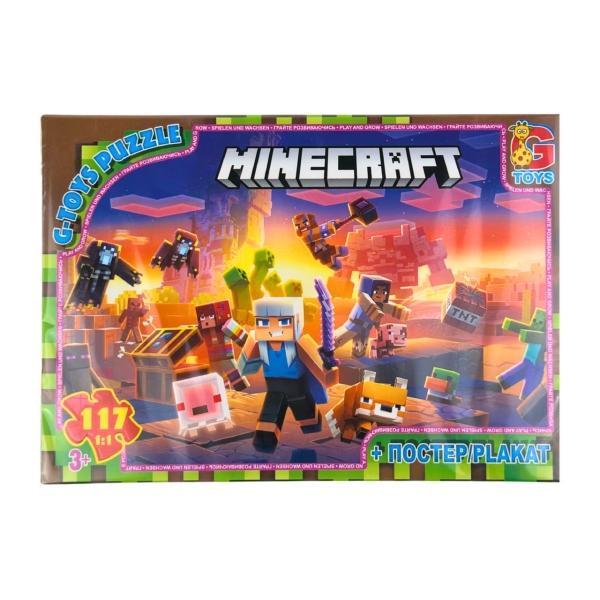 Пазли класичні 117 елементів G-Toys MC804 Minecraft з постером