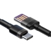 Кабель USB/Type-C 1 м Baseus Cafule HW QC USB Double-sided Blind Interpolation 40 Вт 5 А чорний з сірим