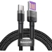 Кабель USB/Type-C 1 м Baseus Cafule HW QC USB Double-sided Blind Interpolation 40 Вт 5 А чорний з сірим