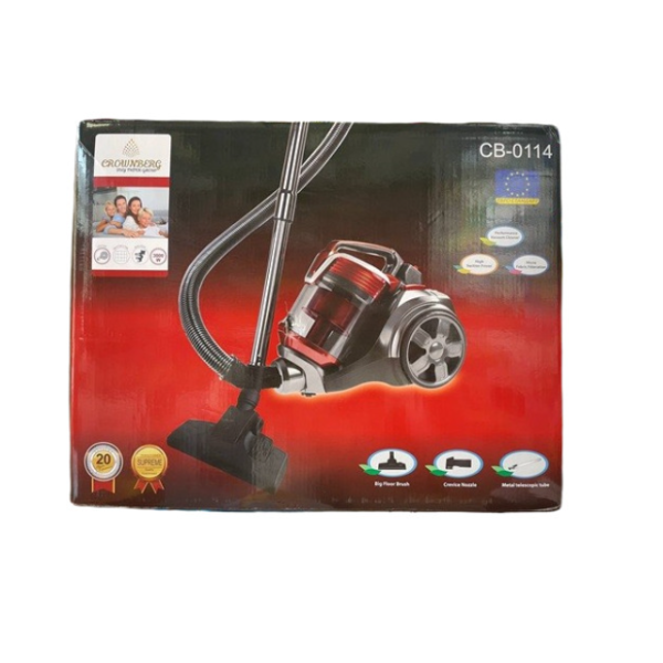 Пилосос контейнерний Crownberg CB-0114 для сухого прибирання 3000 Вт чорний з червоним new