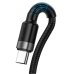 Кабель USB/Type-C 1 м Baseus Cafule HW QC USB Double-sided Blind Interpolation 40 Вт 5 А чорний з сірим