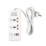 Мережевий фільтр-подовжувач 2 розетки AND WL-6 2хUSB/Type C 10 А 1.8 м білий