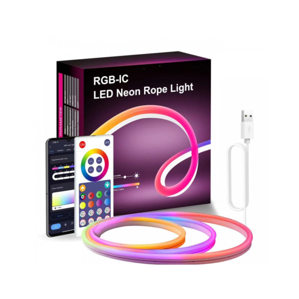 Світлодіодна стрічка 5 м LED RGB SFK-11 Bluetooth з пультом білий