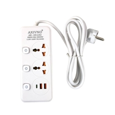 Мережевий фільтр-подовжувач 2 розетки AND WL-6 2хUSB/Type C 10 А 1.8 м білий