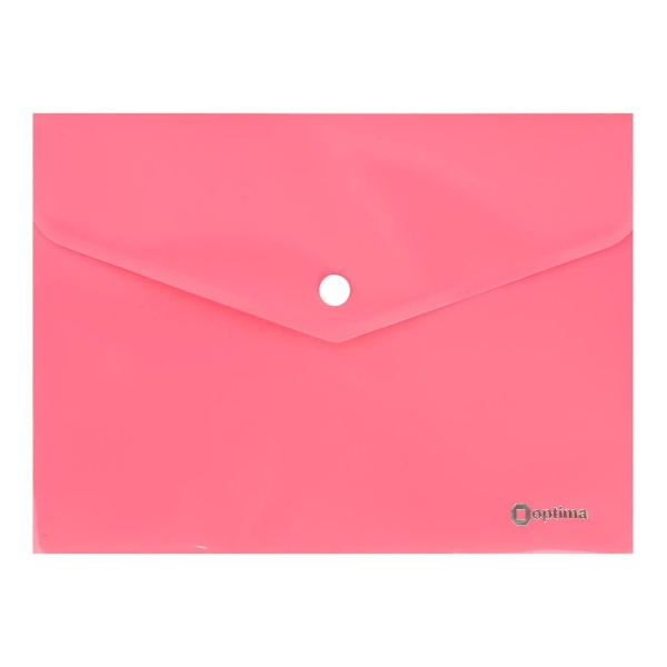 Папка на кнопці А5 Optima пластик рожевий