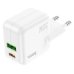 Зарядний блок живлення Type-C+USB HOCO C111A Lucky 30 W 3 A білий