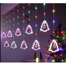 Світлодіодна гірлянда-завіса прозорий дріт Фігурки в ялинці 10 LED Magic Lights 3 х 0.6 м мульти