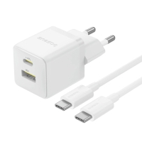 Зарядний пристрій з кабелем Type-C+USB/Type-C 1 м Baseus Palm Fast Charger 30 W 12 V 2.5 А білий