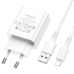 Зарядний пристрій з кабелем USB/Apple Lightning 1 м BOROFONE BA74A 5 V 2.1 A білий