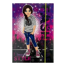 Папка для праці А4 KIDIS Fashion на гумці картон фіолетовий