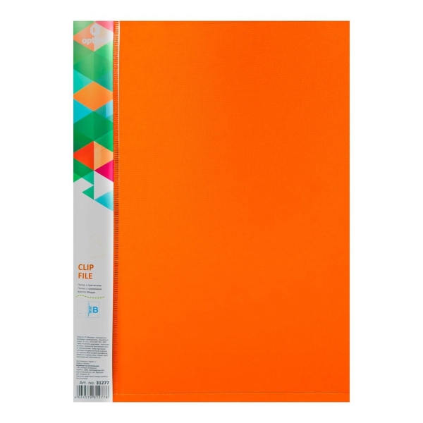 Папка з притиском А4 Optima 31277 Clip пластик помаранчевий