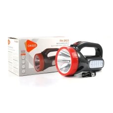 Ліхтар ручний акумуляторний OKGO FA-2623 чорний з червоним