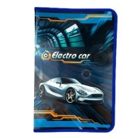 Папка для праці А4 KIDIS Electro Car на блискавці картон синій
