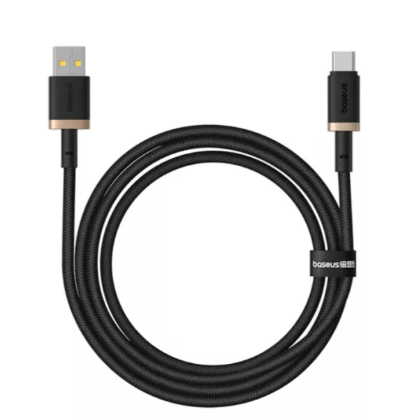 Кабель USB/Type-C 1 м Baseus Dura 60 Вт чорний з золотистим