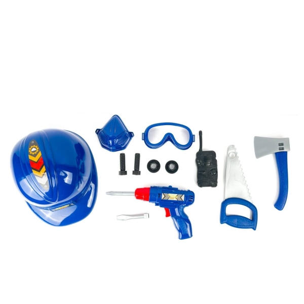 Дитячий ігровий набір інструментів 12в1 A-Toys 113-1 з каскою синій