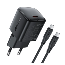 Зарядний пристрій з кабелем Type-C/Type-C 1.2 м ACEFAST A118 mini GaN 30 W 5 V 3 A чорний