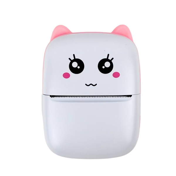 Дитячий портативний міні-принтер білий з рожевим