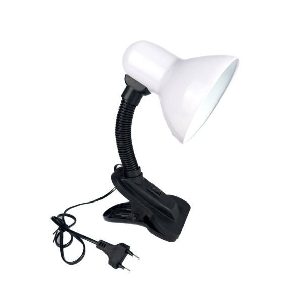 Настільна лампа LED X1-194 на прищіпці Е27 від мережі білий