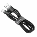 Кабель USB/Apple Lightning 3 м Baseus Cafule Cable 2 A чорний зі сріблястим