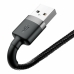 Кабель USB/Apple Lightning 3 м Baseus Cafule Cable 2 A чорний зі сріблястим