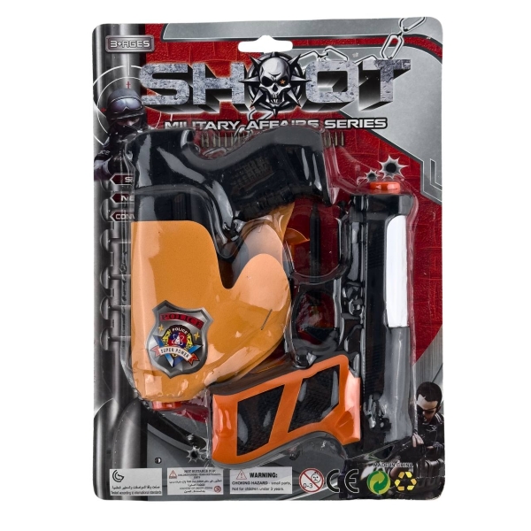 Набір іграшкової зброї 3168-4 стріли-присоски чорний з помаранчевим