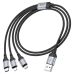 Кабель 3в1 USB/Apple Lightning+Type-C+microUSB 1 м HOCO X102 2.4 А чорний Кабель 3в1 USB/Apple Lightning+Type-C+microUSB 1 м HOCO X102 2.4 А чорний