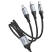 Кабель 3в1 USB/Apple Lightning+Type-C+microUSB 1 м HOCO X102 2.4 А чорний Кабель 3в1 USB/Apple Lightning+Type-C+microUSB 1 м HOCO X102 2.4 А чорний