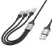 Кабель 3в1 USB/Apple Lightning+Type-C+microUSB 1 м HOCO X102 2.4 А чорний Кабель 3в1 USB/Apple Lightning+Type-C+microUSB 1 м HOCO X102 2.4 А чорний