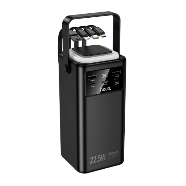 Універсальна мобільна батарея 50000 mAh Hoco EJ65A High 22.5 W повербанк з дисплеєм чорний