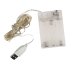 Світлодіодна гірлянда-нитка прозорий дріт 100 LED Magic Lights USB на батарейках 10 м синій