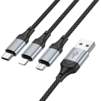 Кабель HOCO X102 Fresh 3-in-1 charging data cable(iP+Micro+Type-C) 1m new
