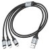 Кабель 3в1 USB/Apple Lightning+Type-C+microUSB 1 м HOCO X102 2.4 А чорний
