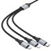 Кабель 3в1 USB/Apple Lightning+Type-C+microUSB 1 м HOCO X102 2.4 А чорний
