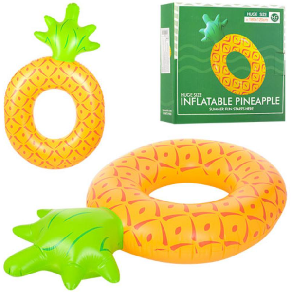 Надувне коло D25551 Ананас 180 см жовтий з зеленим