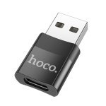 Перехідник USB M/Type-C F HOCO UA17 чорний
