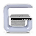 Колонка портативна з годинником Smart HM-G6 бездротова зарядка Bluetooth LED білий